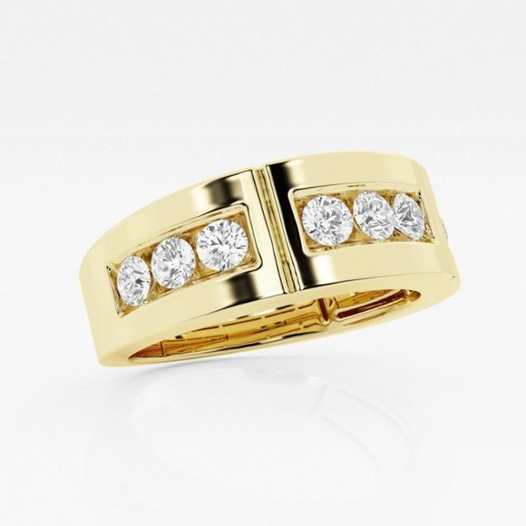 1 ctw Round Lab Grown Diamond Men's Wedding Band - Picture 4 of 4